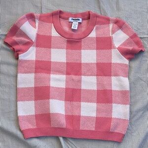 RSQ Pink and Cream Checkered Big Kids Shirt